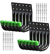 SWANLAKE Heavy Duty Garage Storage Utility Hooks, Utility Hooks for Garage Wall,Color Black (12PCS)