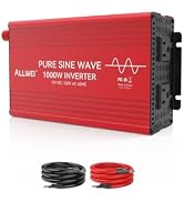 ALLWEI Pure Sine Wave Inverter - 1000 Watt Inverters 12V DC to 110V/120V AC Converter for Home, R...