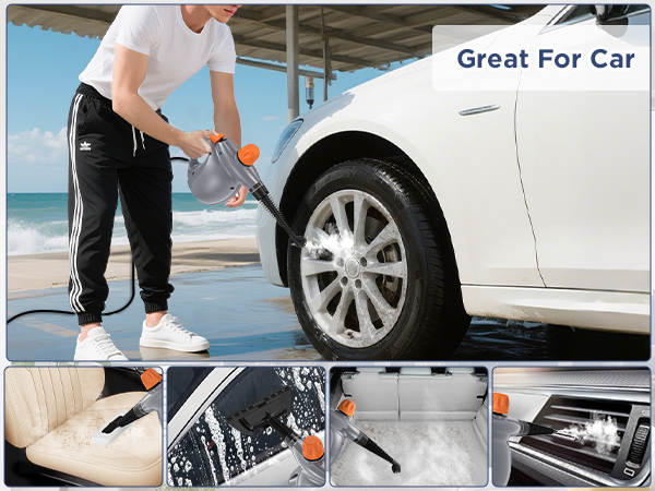 labigo steam cleaner pressurized handheld steamer cleaning tile grout window upholstery kitchen car