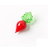 Red Radish Handmade Mini Vegetable Fruit Hand Blown Glass Ornaments Miniature Vegetable Figurine ...
