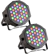 JAJALUYA LED Par Lights 36 LED Stage Lights 9 Modes RGB DJ Lights with Sound Activated Remote and...