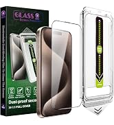 SY SHANGYAN 2 Pack Screen Protector Tempered Glass for iPhone 16 Pro Max 6.9-Inch Auto Dust Remov...