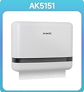 AIKE 200 Sheets Multifold Wall Mount Paper Towel Dispenser,with Lock for Home and Commercial,Whit...