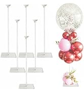 Reusable Acrylic Balloon Stand Kit – Heavy Duty Tabletop Display with Sticks and Base, Ballon Sta...