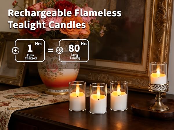 Rechargeable Flameless Tealight Candles