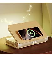 Vivilumens Book Lamp Sunrise Alarm Clocks 16-Level Volume Loud for Heavy Sleepers Adults Wake Up ...