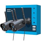 GNCC 2K Outdoor Security Camera, 24/7 Recording, Plug-in, AI, Black-2P | Plug-In, 9.85ft Cord, No...