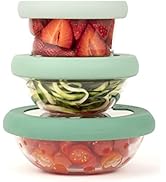Food Huggers Replacement Lids for Glass Storage Containers | Silicone & Glass Lids that Don’t Cra...