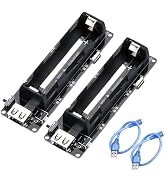 FORIOT 2Pcs 1865O Battery Holder Li-ion Battery with Single Compartment Support USB 5V/2A 3V/1A V...