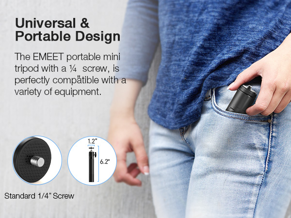 Portable Design EMEET 4K Webcam with Tripod for Laptop