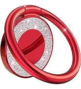 Phone Ring Holder Finger Kickstand, 360 Rotation Phone Ring Grip, Compatible with Smartphone (Red)