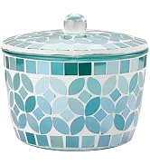 Joitsvia Bathroom qtip holder, Countertop Storage Organizer Canister Jar Qtip Dispenser Holder Mo...