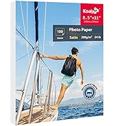 Koala Photo Paper for Inkjet Printer, Satin Finish - Semi Gloss, Water-resistant, 8.5x11 Inch 100...