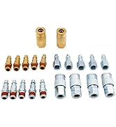 FIXSMITH Air Compressor Accessories Fittings- 21 Pieces Air Tools Fittings Set,I/M Type,1/4 Inch ...