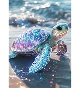 Tontut Diamond Painting Kit Vibrant Sea Turtle Full Diamond Round Art; 5D DIY Art Craft for Adult...