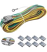 HayEastdor 23ft Trailer Light Wiring Harness Kit 4 Pin Flat 4 Wire with 18 Gauge White Ground Wir...