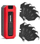 HAUTMEC Utility Knife Hook Blades, 10-Pack SK2H Steel Razor Blades with Innovative Safety Dispens...