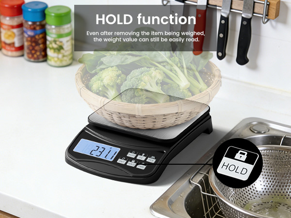 HOLD function Even after removing the item being weighed.