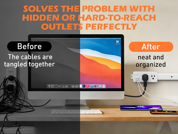 Solves the problem with hidden or hard-to-reach outlets perfectly