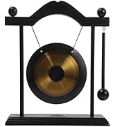 HOMSFOU 1 Set Gong with Stand and Mallet Feng Shui Brass Gong Chinese Gong Desktop Vintage Chimes...