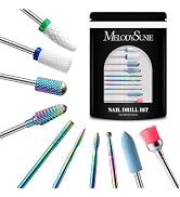 MelodySusie 10Pcs Nail Drill Bits Set Tungsten Carbide Ceramic 3/32'' | Efile Bits, Acrylic Gel R...