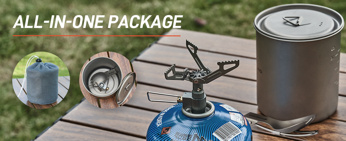 Titanium Pot with Camping Stove