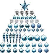 LAWOHO 58 ct Christmas Ball Ornaments Shatterproof Seasonal Decorations for Xmas Tree, Suitable f...