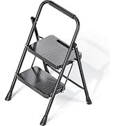 KINGRACK Folding 2 Step Ladder, Portable Ladder for Multi-Purpose, Home, Kitchen, Heavy Sturdy St...
