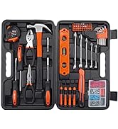 CARTMAN Tool Set General Hand Tool Kit with Plastic Toolbox Storage Case Automotive Wrench Sets O...