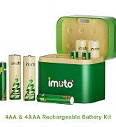 imuto AA & AAA Rechargeable Battery Kit with 8-Slot USB-C Charger
