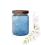 Glass Jar with Airtight Wood Lid – 24 OZ / 700 ML Vintage Storage Canister for Kitchen Pantry Bat...