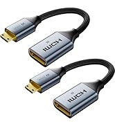 VCELINK Mini HDMI to HDMI Adapter Cable, 8K@60Hz/4K@120Hz, HDR Gold-Plated 7 inch High-Speed Mini...