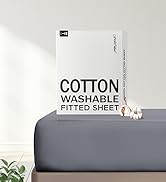 FreshCulture Pure Cotton Fitted Sheets Full Size, 300 Thread Count Percale Sheets for Full Size B...