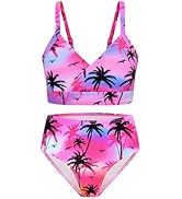 Sylfairy Girls Swimsuits 2 Piece Bikini Set Adjustable Shoulder Straps Swim Suit Kids Bikini