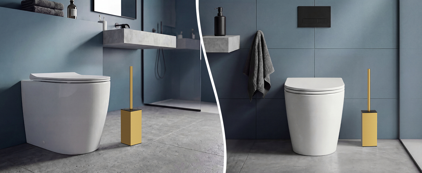 toilet brush and holder for bathroom