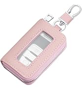 vvag Car Key Fob Holder, Universal Genuine Leather Key Fob Case with Hook and Loop Tape, Automoti...