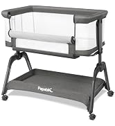 Papablic Baby Bassinet, Bedside Bassinet for Baby with Four-Sided Breathable Mesh & Soft Mattress...