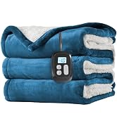 LaffyLo Electric Heated Blanket Full Size 72 x 84, Fast Heating Blanket, Dual-Sided Flannel Sherp...