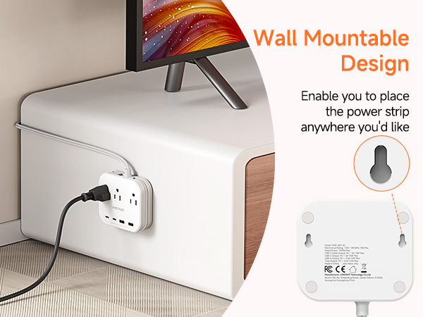 Wall Mountable Design Power Strip