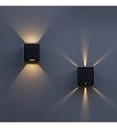 LUTEC 2-Pack LED Up & Down Modern Wall Lamp, Aluminum Anti-Rust Outdoor Indoor Wall Sconce, 10W 3...