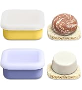 OTHIX 2 Pack Leakproof Silicone Travel Soap Case, Small Bar Soap Holder Container with Drainage L...