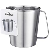 Large Stainless Steel Measuring Cup, KSENDALO Stainless Measuring Pitcher with Marking with Handl...