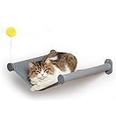 SVD.PET Wall Mounted Cat Hammock with Cat Toy, Easy-to-insall Cat Wall Shelf with Soft Pad on Thi...