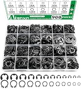 Aienxn 900PCS Snap Rings Assortment Kit, E Clips Assortment Kit (2MM-12MM) and C Clips Assortment...