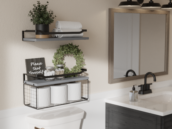 bathroom shelves