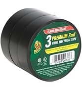 Duck Brand Professional Electrical Tape, 0.75-Inch by 50-Feet, 3-Pack of Rolls, Black (299004)