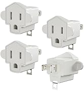 2 Prong to 3 Prong Outlet Adapter, SUPERDANNY ETL Listed 3-2 Prong Adapter, Fire-Retardant (392?)...