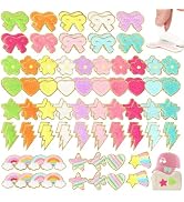 NICEVINYL Self-Adhesive Chenille Patches for Bags: 116PCS Multicolor Patch | Flower Star Heart Cu...