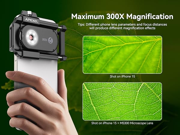 APEXEL 300X Phone Microscope Lens