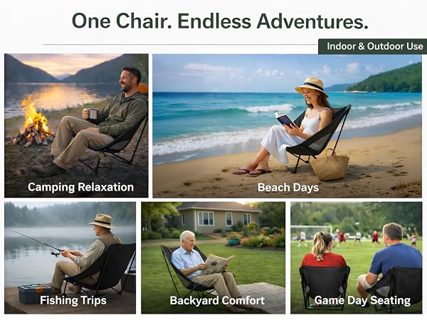 camp chair portable compact travel folding outdoor lightweight hiking festival sports lawn